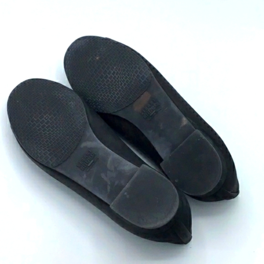 Stuart Weitzman Black Silver Lingo Studs Nubuck Loafer Size 8 - Picture 8 of 11